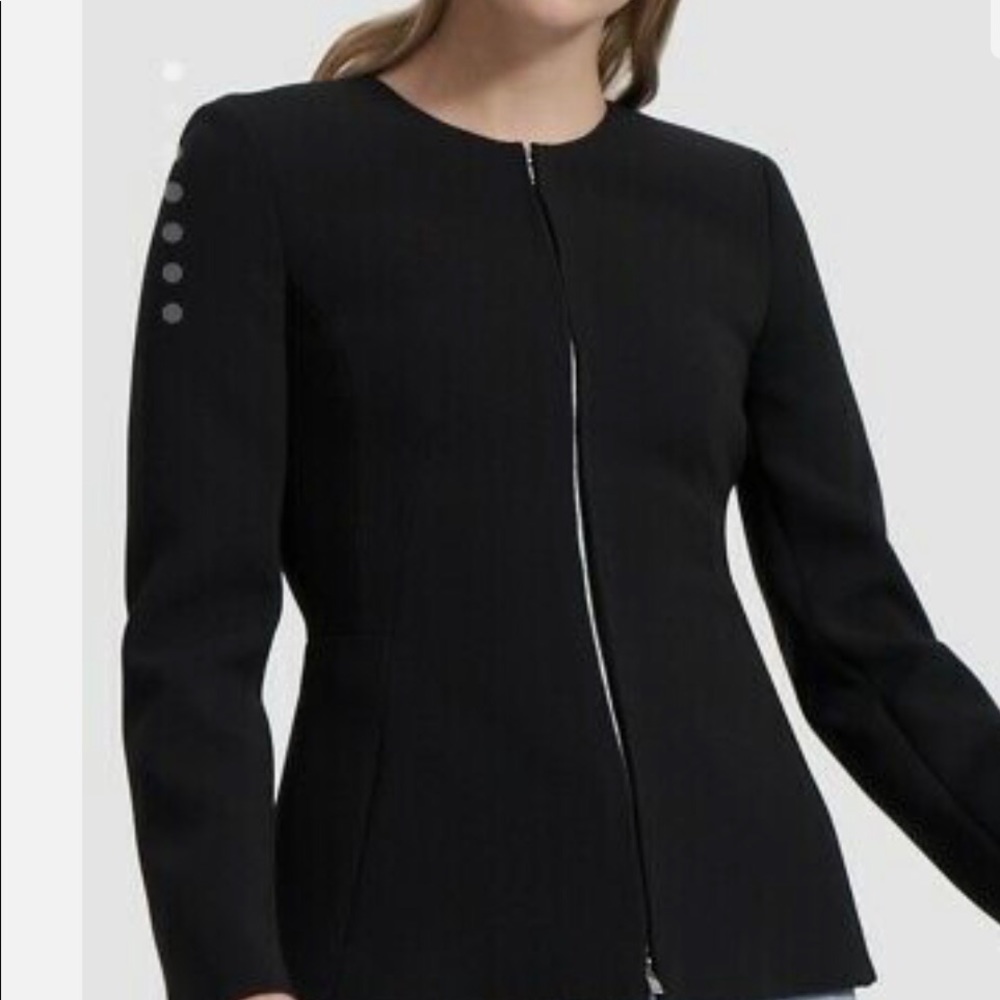 Theory Blazer Sculpture in Black Crepe